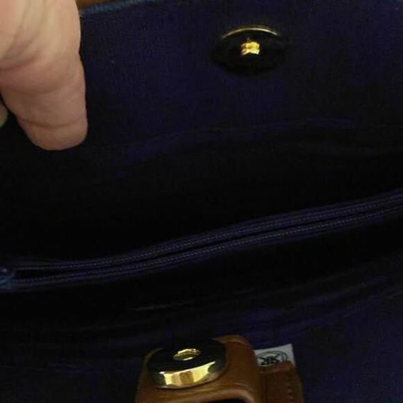 Vintage Etienne Aigner Blue Canvas Shoulder Bag - Picture 6 of 6